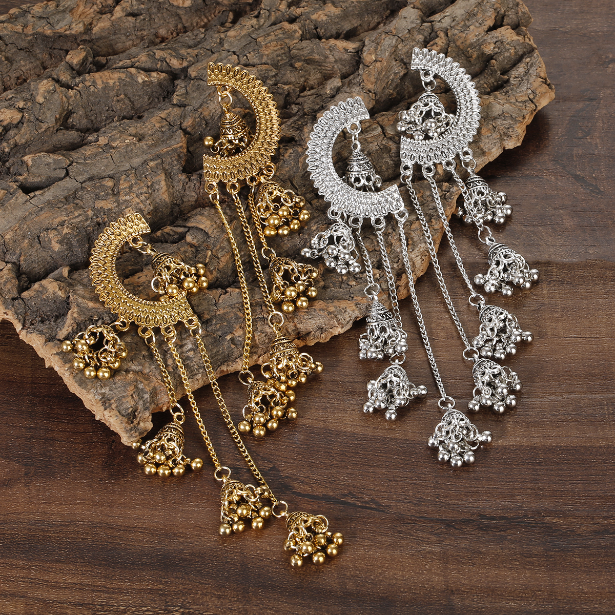 Indian Jhumka Earrings Gold Sl - Indian Wedding Supply 评论和价格