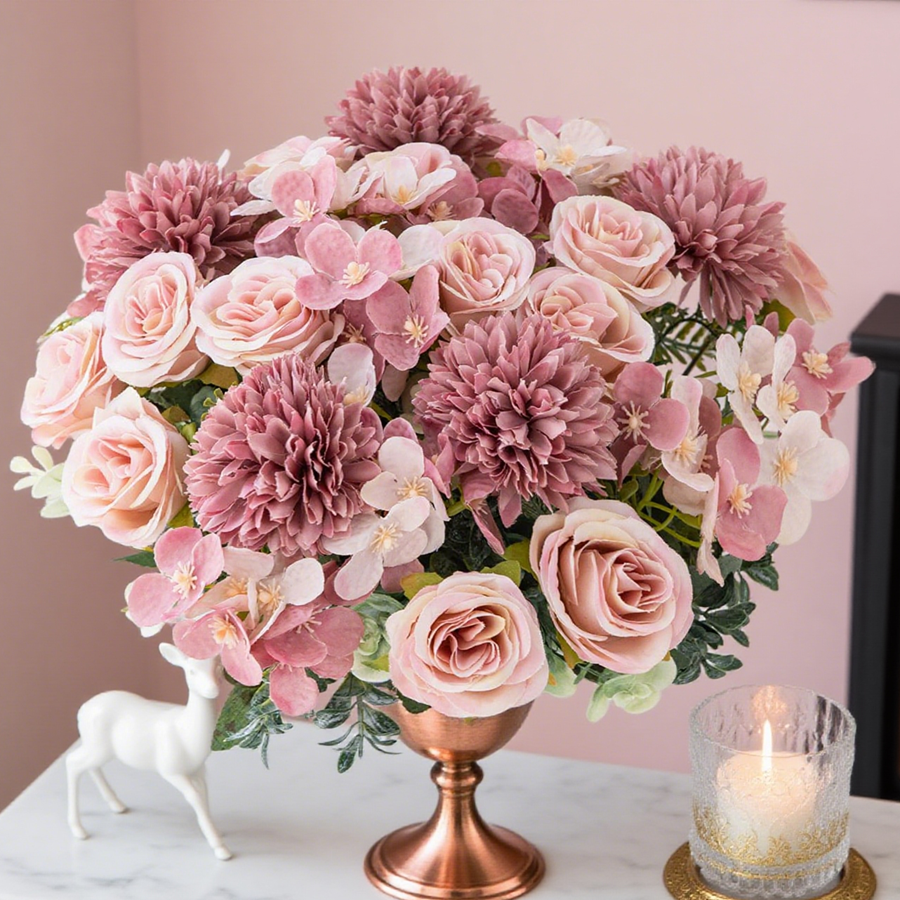 1/4pcs Artificial Flower Rose  - Flower Girl Basket 评论和价格