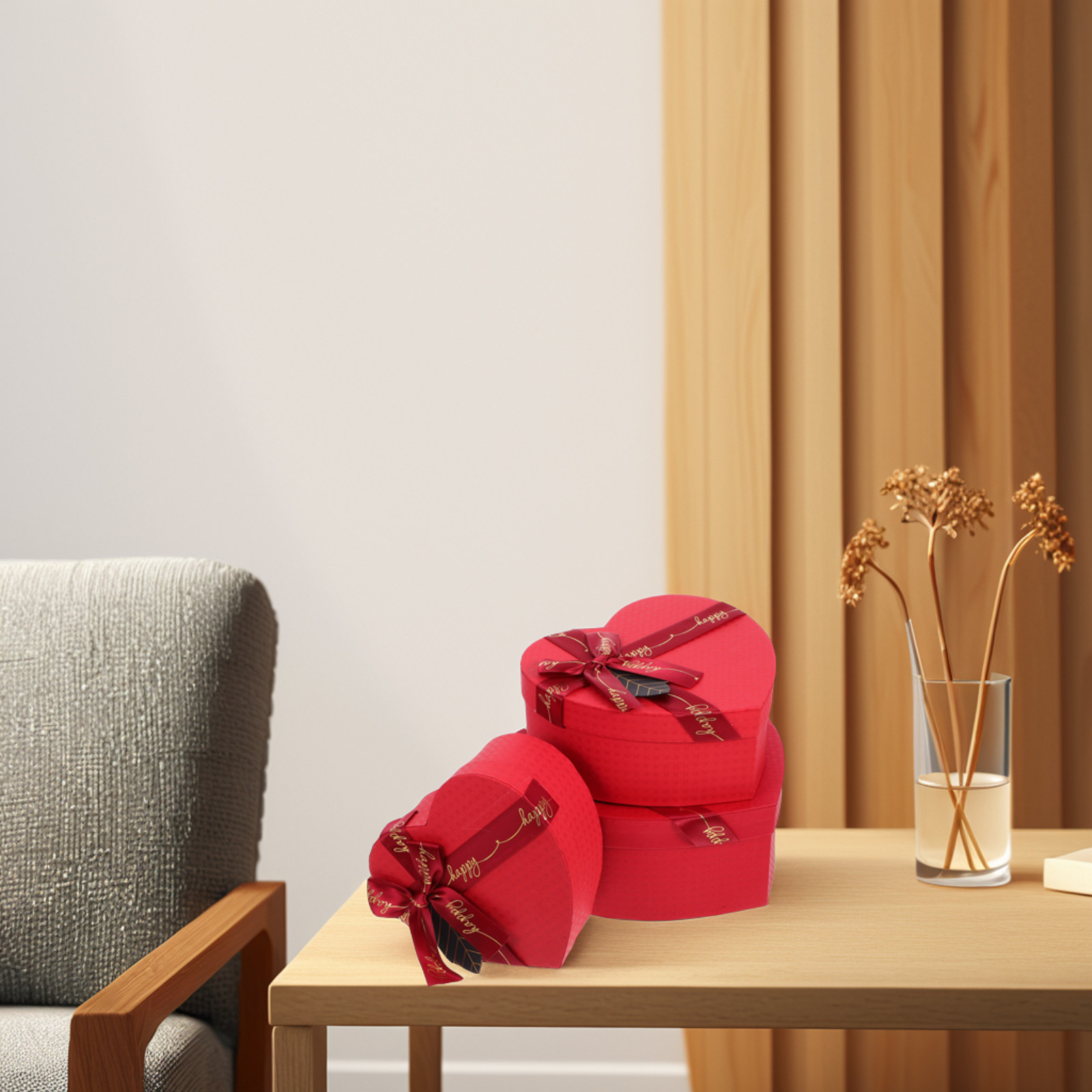 3Pcs Heart Gift Box Stylish Ro - Wedding Solution 评论和价格