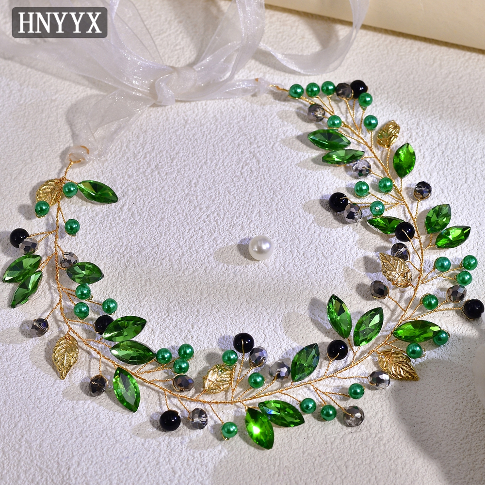 HNYYX Green Bling Rhinestone B - Bridal Sash Ribbon 评论和价格
