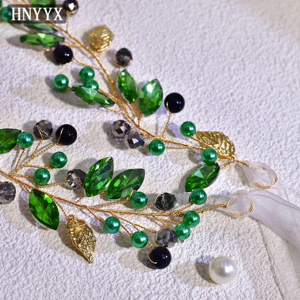 HNYYX Green Bling Rhinestone B - Bridal Sash Ribbon 评论和价格
