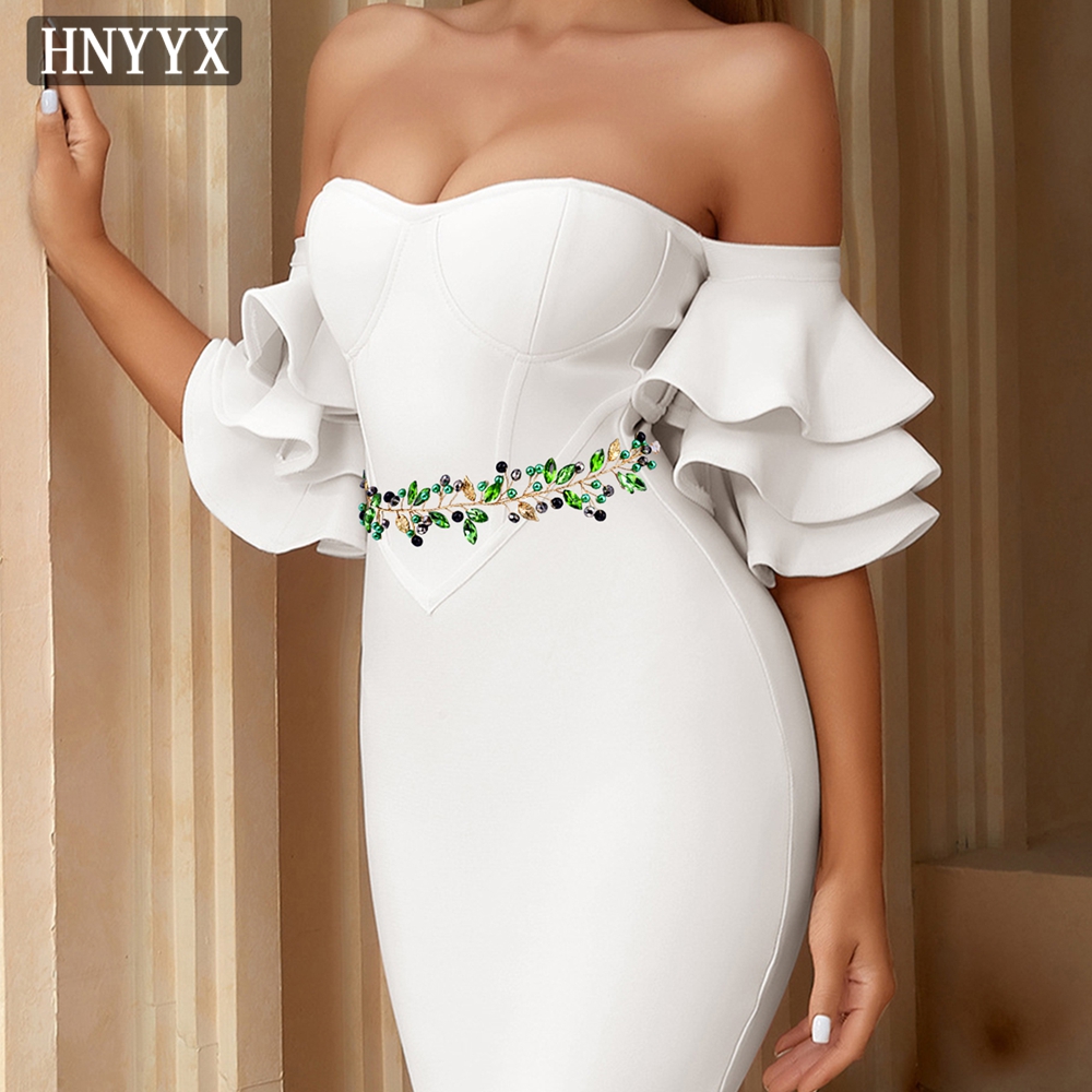HNYYX Green Bling Rhinestone B - Bridal Sash Ribbon 评论和价格