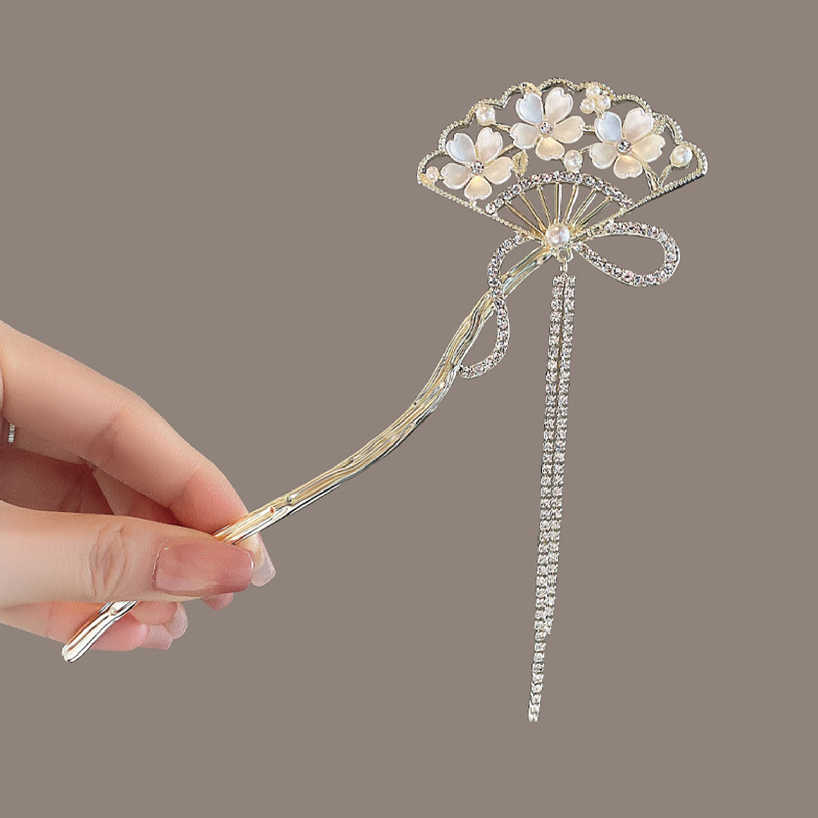 Vintage Flower Fan Shaped Hair - Wedding Decoration Supply 评论和价格