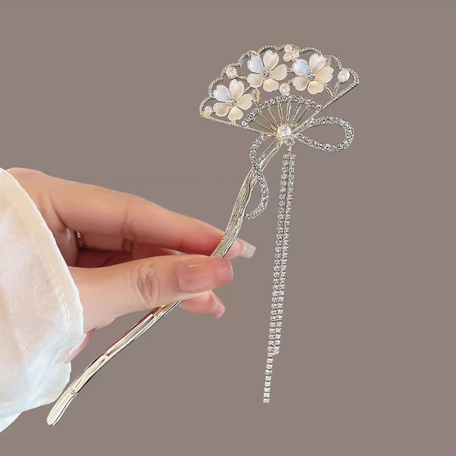 Vintage Flower Fan Shaped Hair - Wedding Decoration Supply 评论和价格