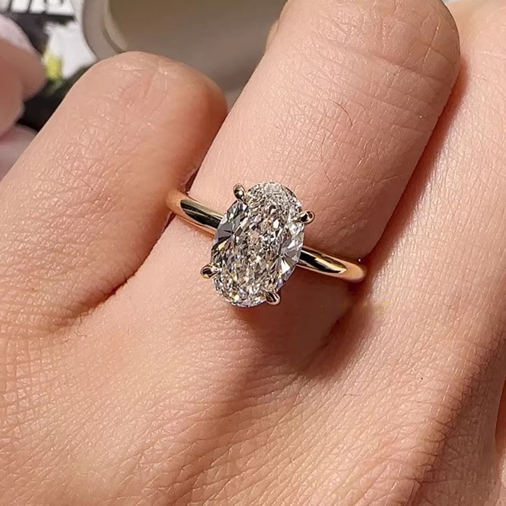 18K gold Diamond Ring Oval 1-5 - Wedding Zone 评论和价格