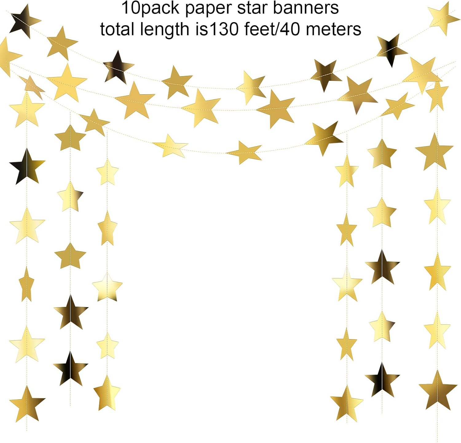 130ft Star Garland Banner for  - Wedding Decoration Supply 评论和价格