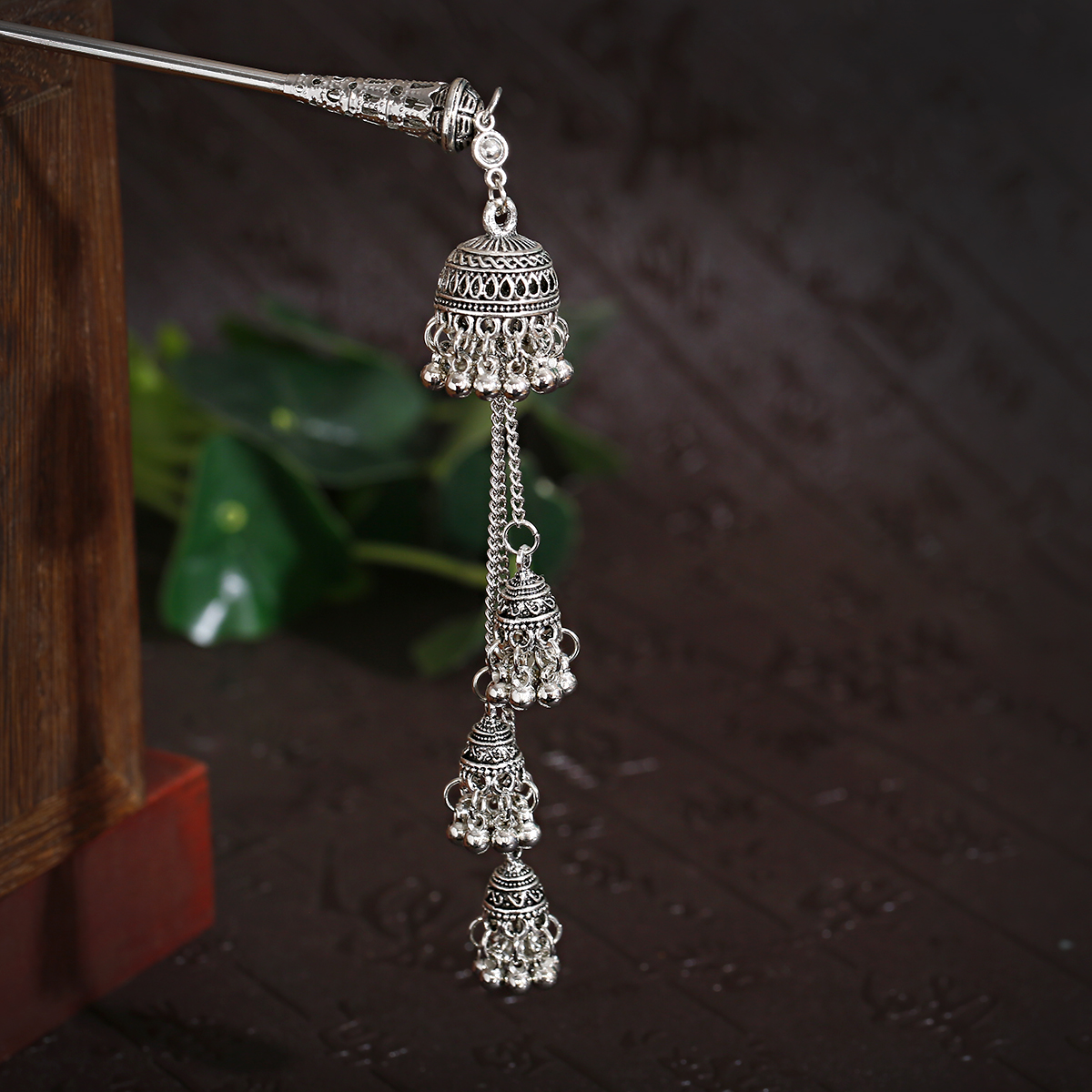 2pcs Vintage Long Tassel Earri - Indian Wedding Supply 评论和价格